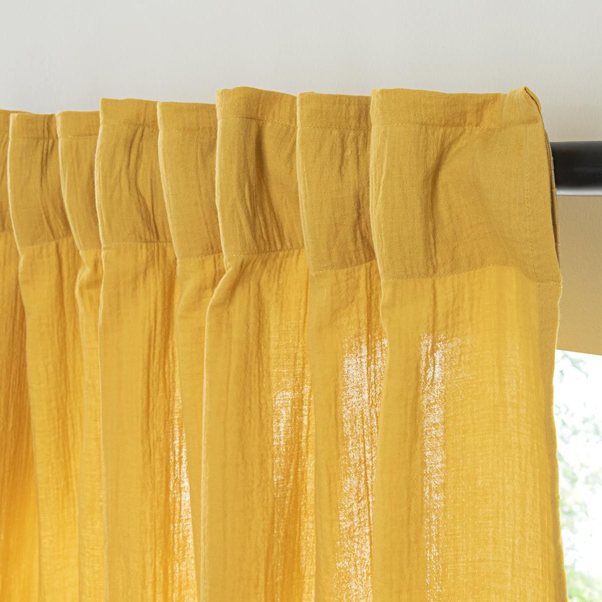 FUTURE HOME Rideau uni en gaze de coton pattes cachées à l'unité 140x260cm