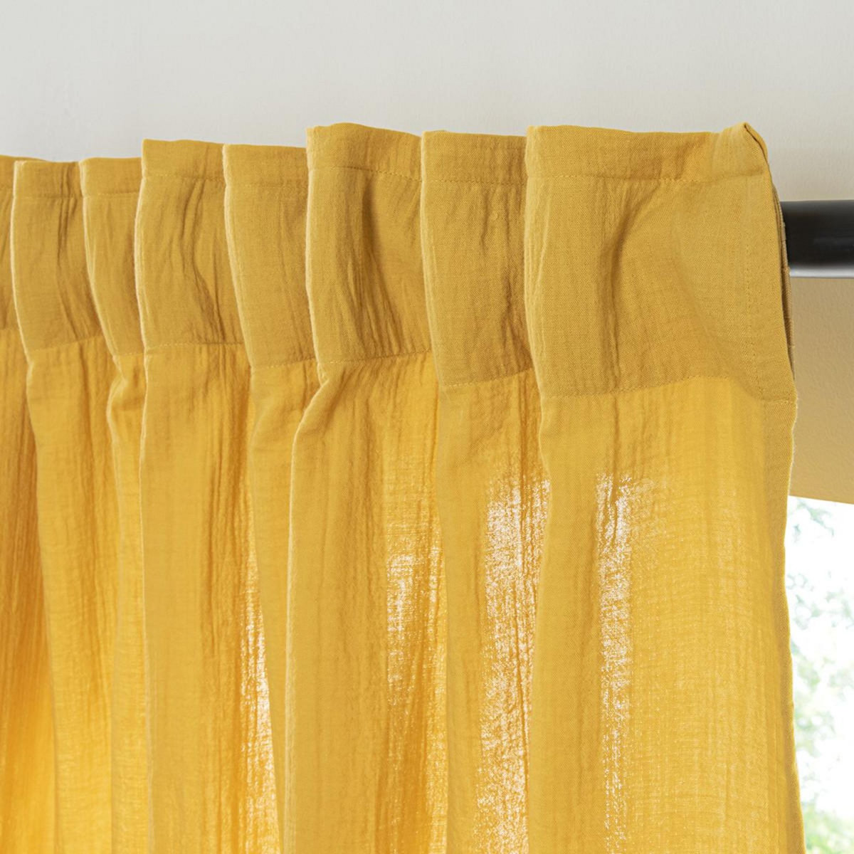 FUTURE HOME Rideau uni en gaze de coton pattes cachées à l'unité 140x260cm