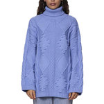 Pieces Pull Bleu  Femme Pieces Wide Sleeve. Coloris disponibles : Bleu