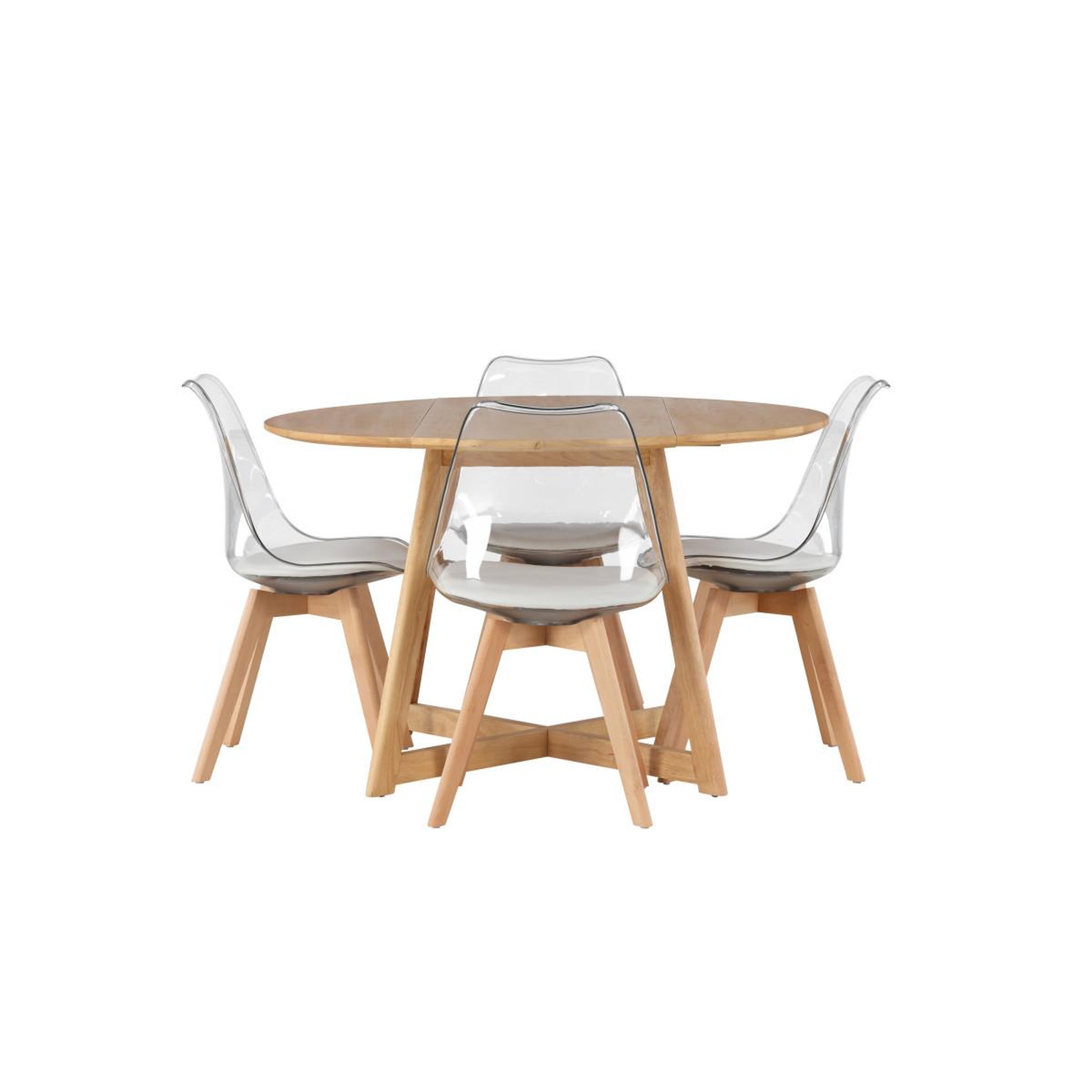 Voir la diapositive 2 : Paris Prix Ensemble Table à Manger & 4 Chaises  Yakidon & Edvin  120cm Marron & Naturel
