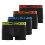 UMBRO Lot de 4 Boxers coton homme uni ceinture. Coloris disponibles : Noir