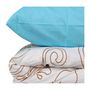 Voir la diapositive 3 : GENERIQUE Parure de lit - 1 housse de couette 220 x 240 cm + 2 taies d'oreiller 60 x 60 cm - 100% coton renforcé - Turquoise