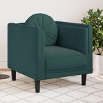 VIDAXL Fauteuil avec coussin vert fonce velours