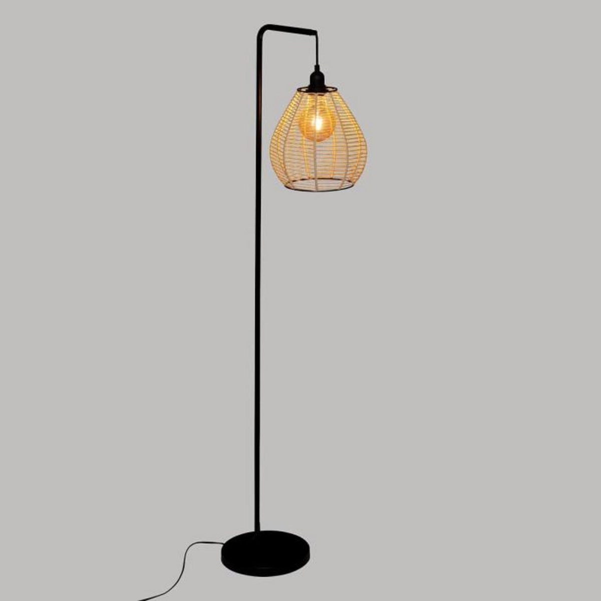 ATMOSPHERA Lampadaire en Métal  Delia  149cm Noir & Naturel