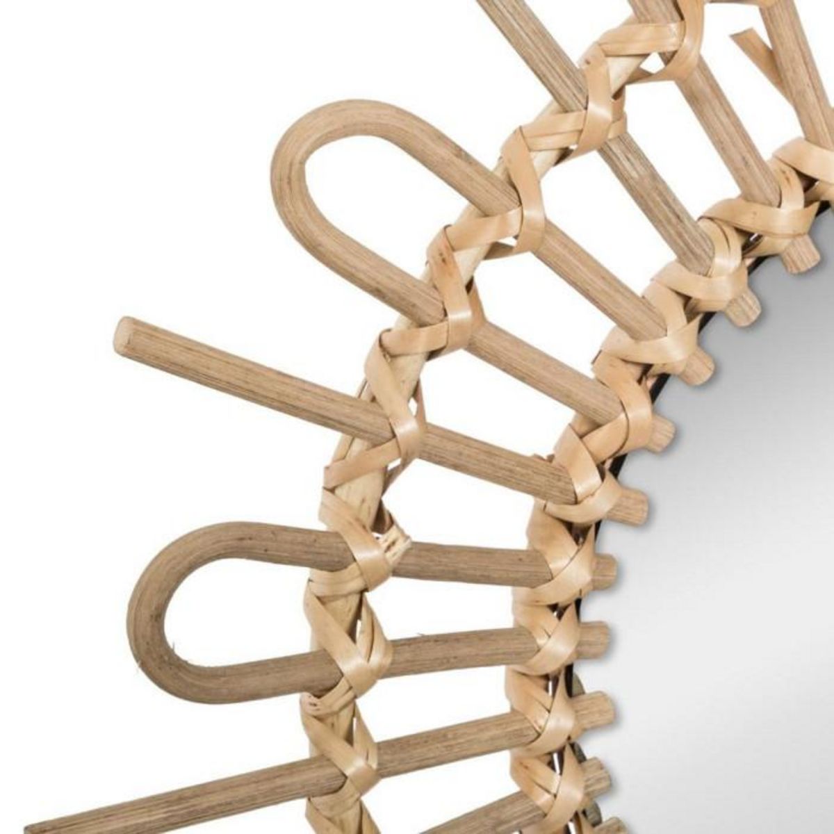 ATMOSPHERA Miroir Mural en Rotin  Soleil  50cm Naturel