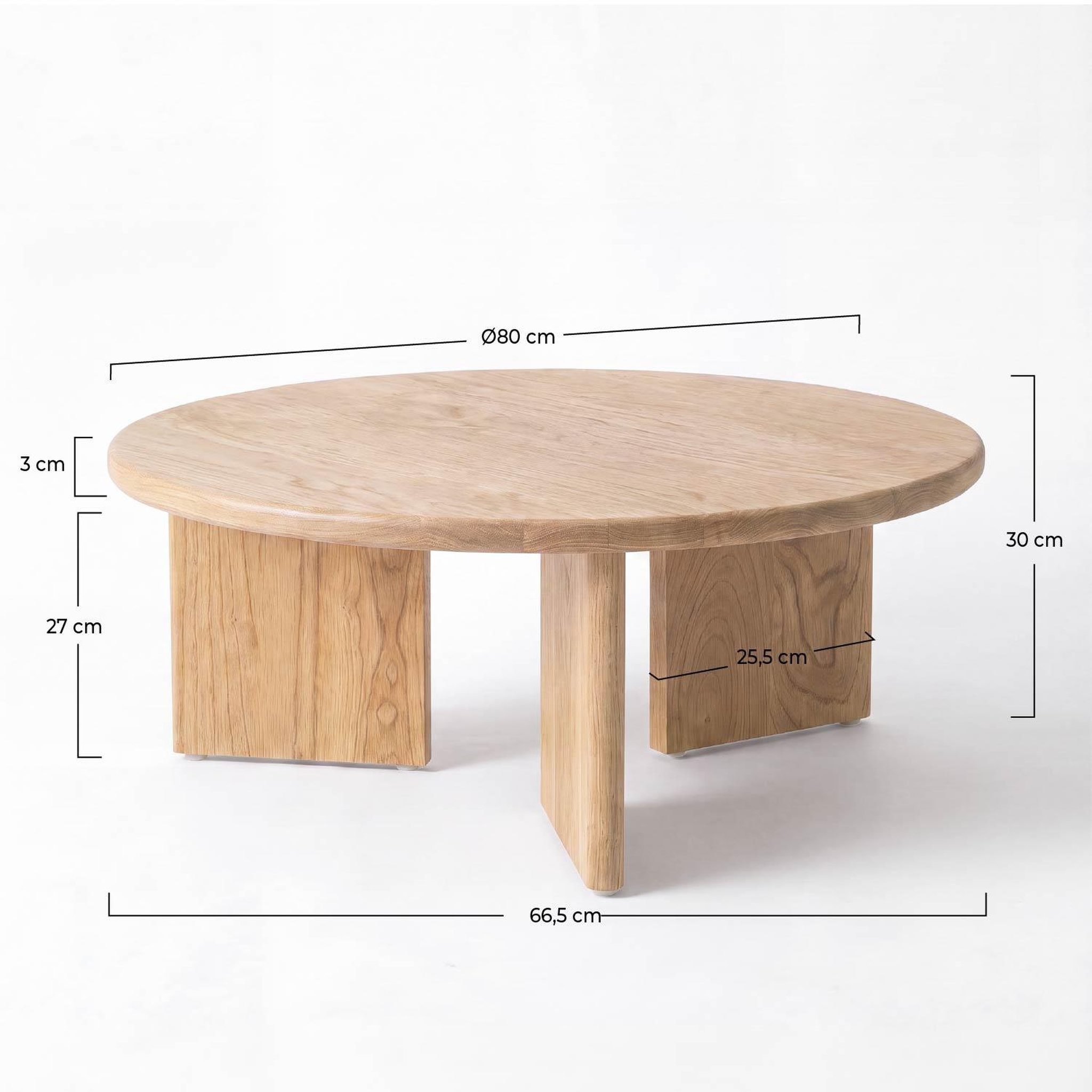 Voir la diapositive 4 : MAISON PAVANE Table basse ronde en bois massif de mindi-galia