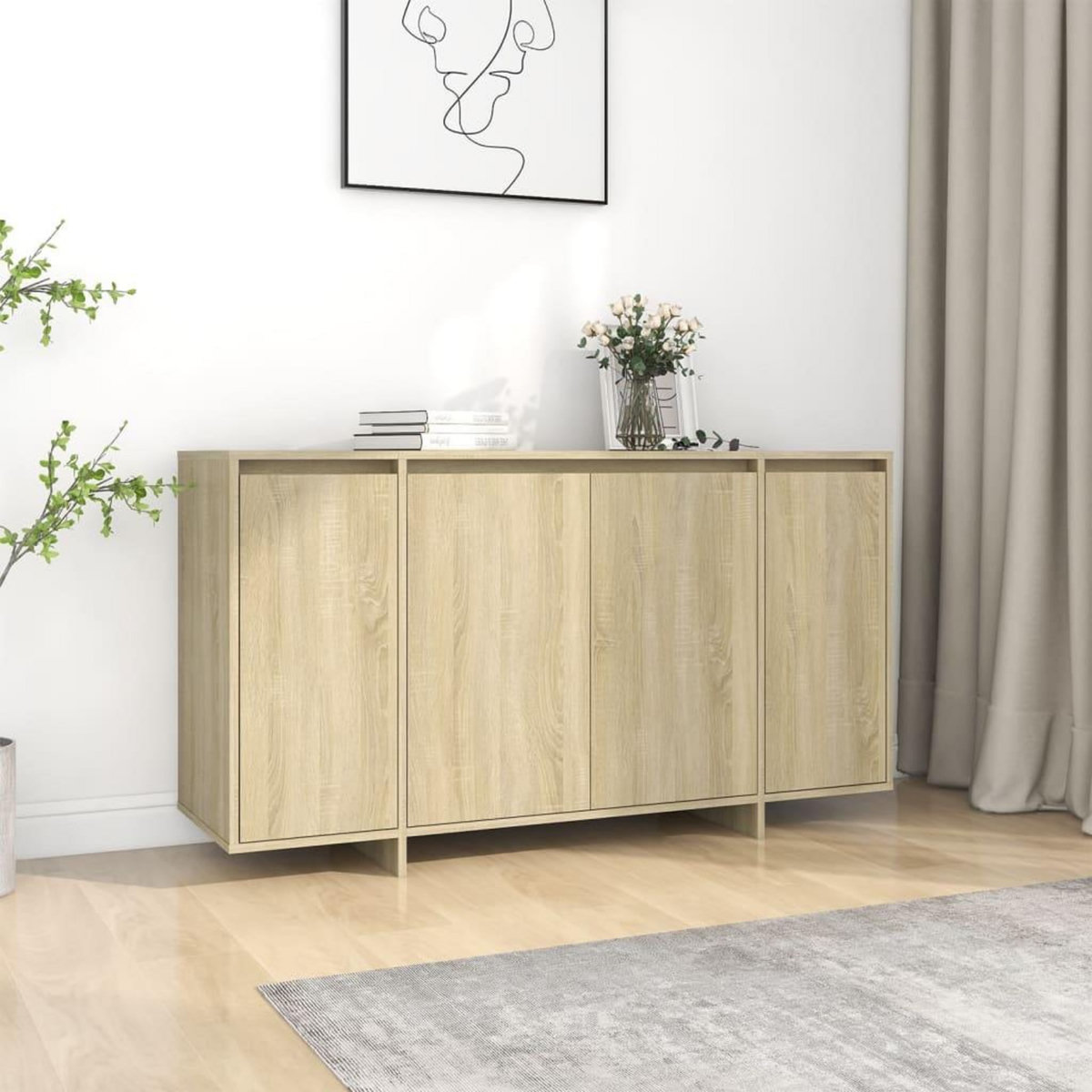 VIDAXL Buffet chene sonoma 135x41x75 cm bois d'ingenierie