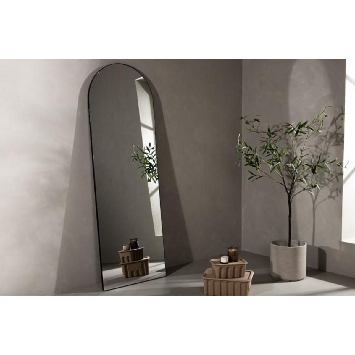 Paris Prix Miroir Mural Déco  Sarasota  193cm Noir