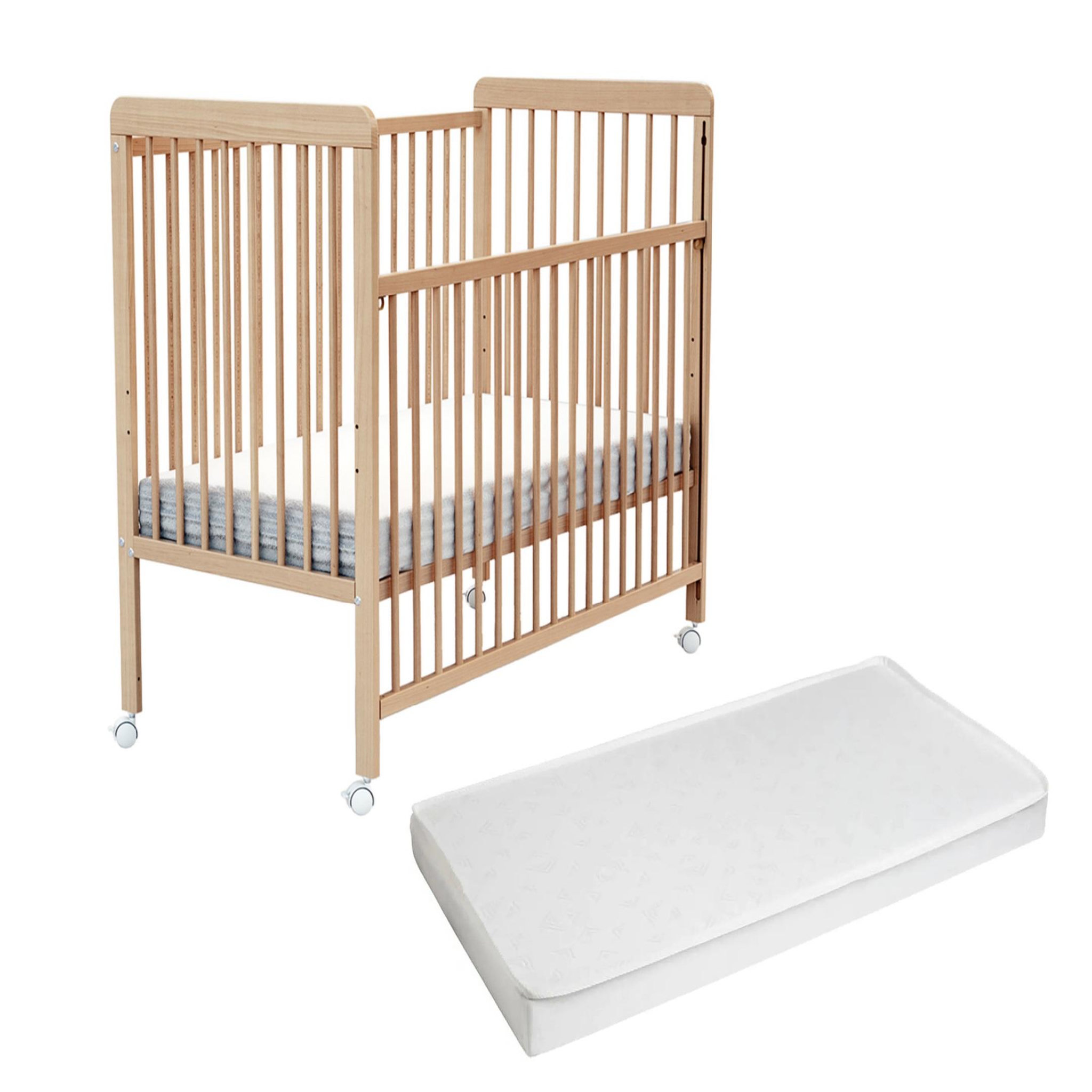 Voir la diapositive 1 : AT4 Lit bébé coulissant en bois avec matelas ESSENTIEL 60 x 120 cm