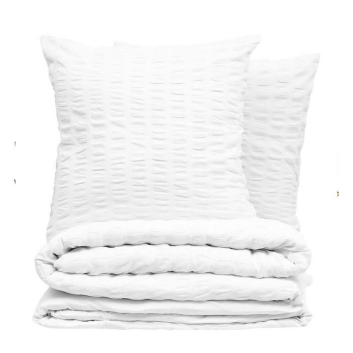 ATMOSPHERA Parure de Lit 3 Pièces  Seersucker  240x220cm Blanc