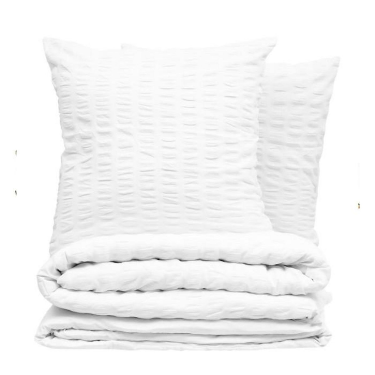 ATMOSPHERA Parure de Lit 3 Pièces  Seersucker  240x220cm Blanc