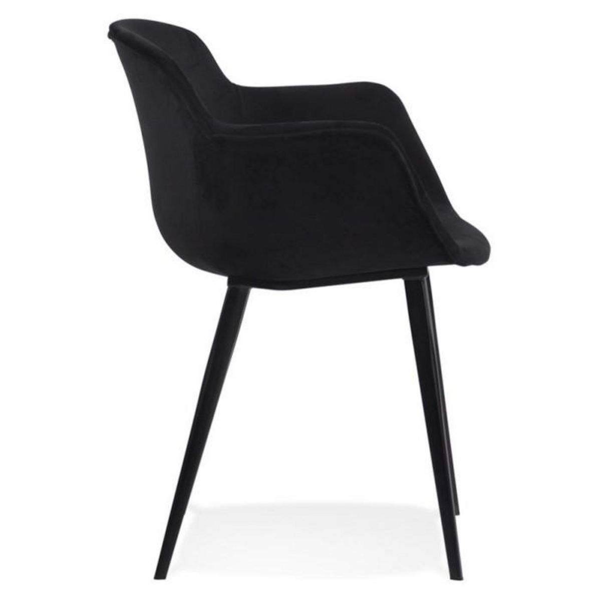 Paris Prix Fauteuil Design en Velours  Javier  80cm Noir