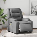 VIDAXL Fauteuil de massage inclinable electrique gris similicuir