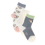 DIM 3x Paires de Chaussettes /Rose/Vert à Motifs Fille Dim Fantaisie. Coloris disponibles : Blanc