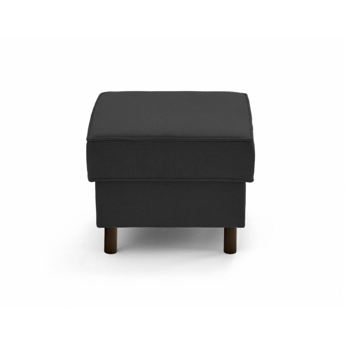 LISA DESIGN Jake - pouf en velours côtelé - pieds bois foncé