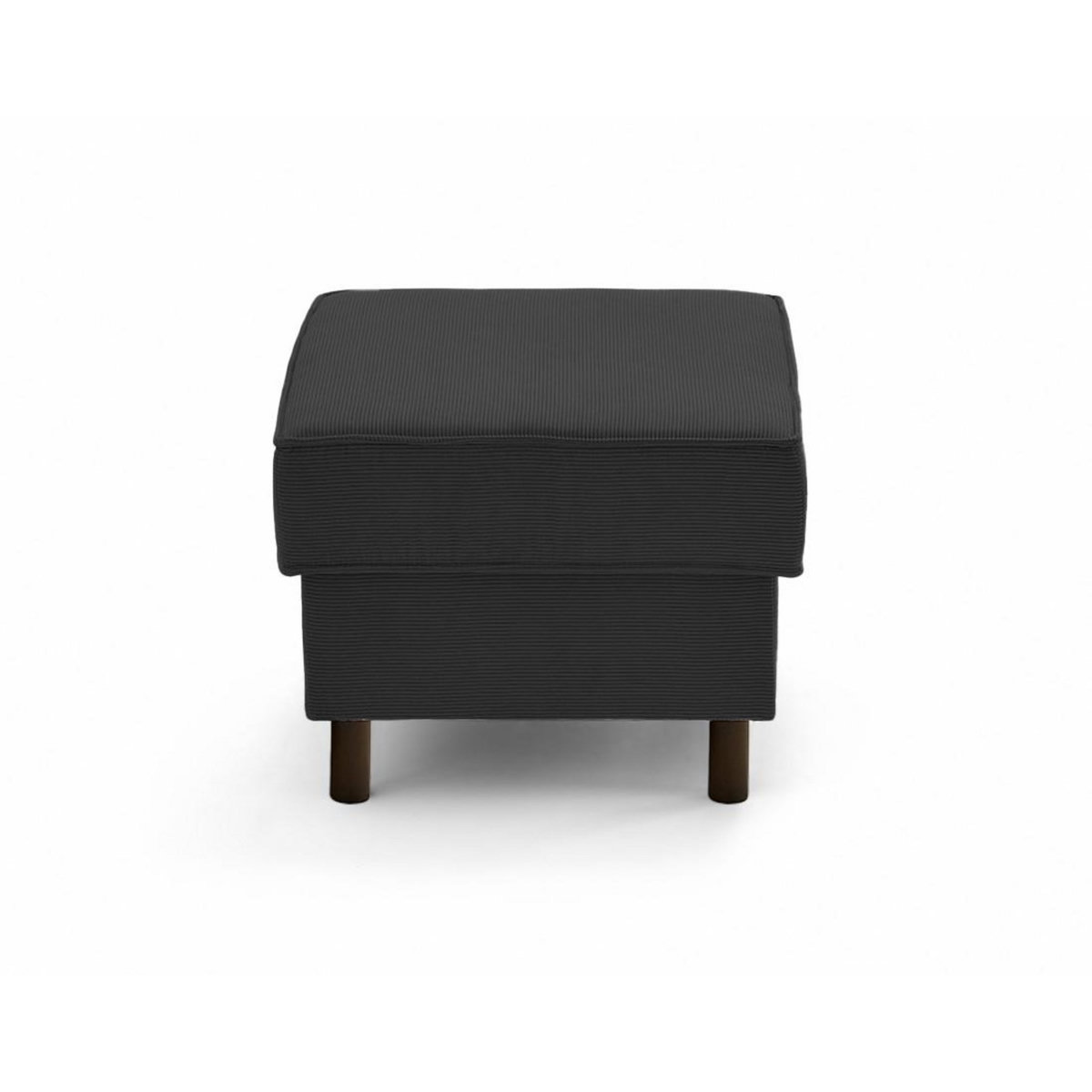 LISA DESIGN Jake - pouf en velours côtelé - pieds bois foncé