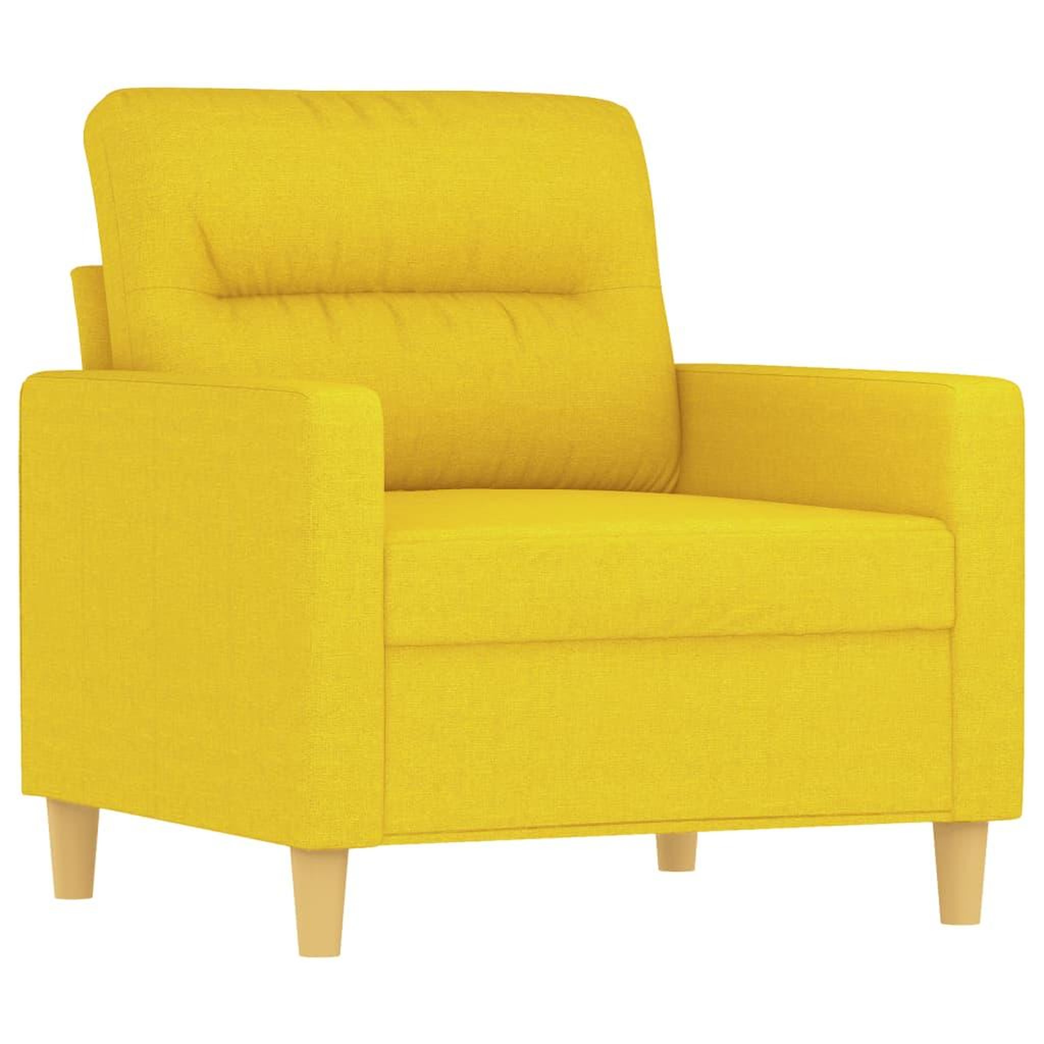 Voir la diapositive 3 : VIDAXL Ensemble de canapes 3 pcs avec coussins Jaune clair Tissu