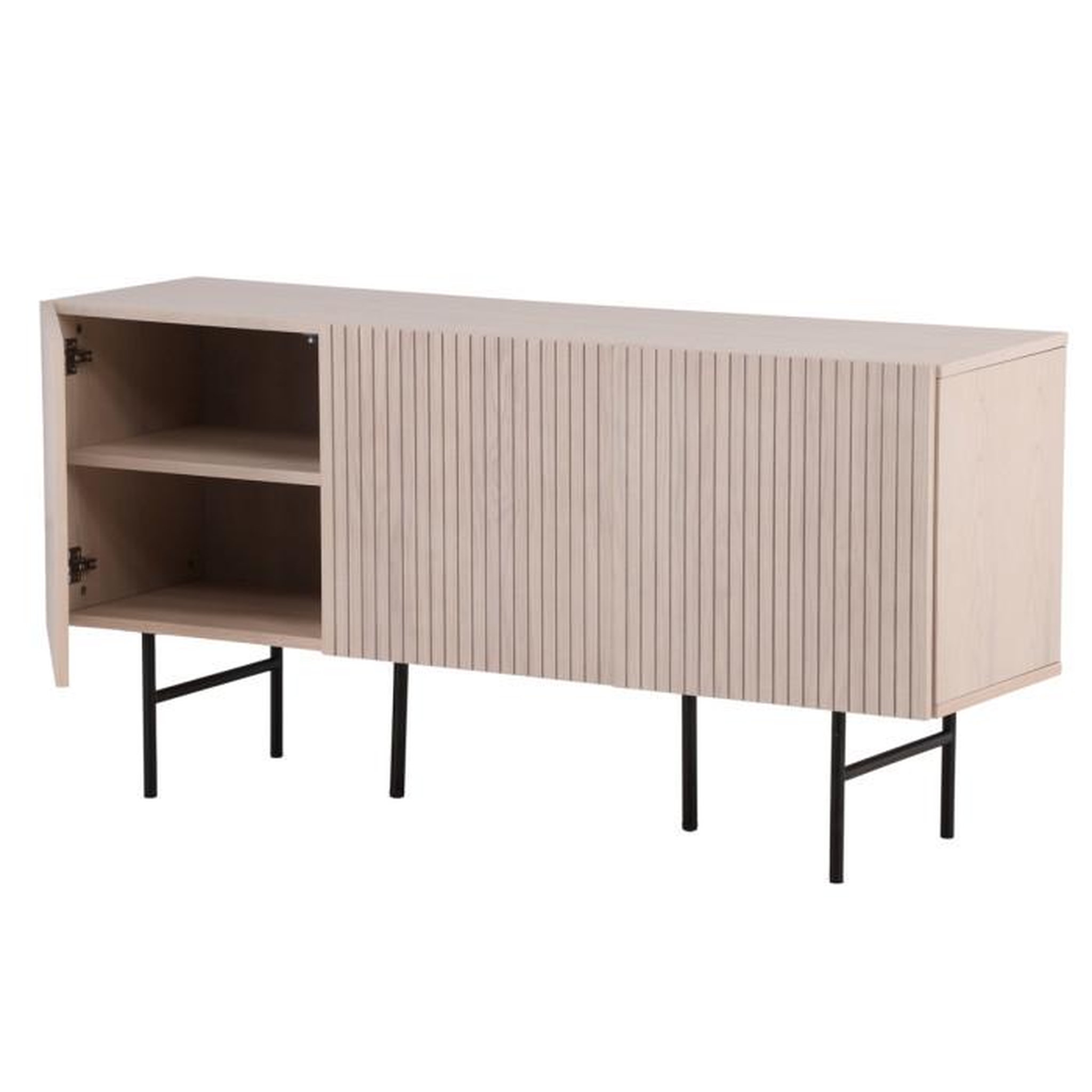 Voir la diapositive 4 : Paris Prix Bahut Design Nervuré  Bjorkon  150cm Naturel