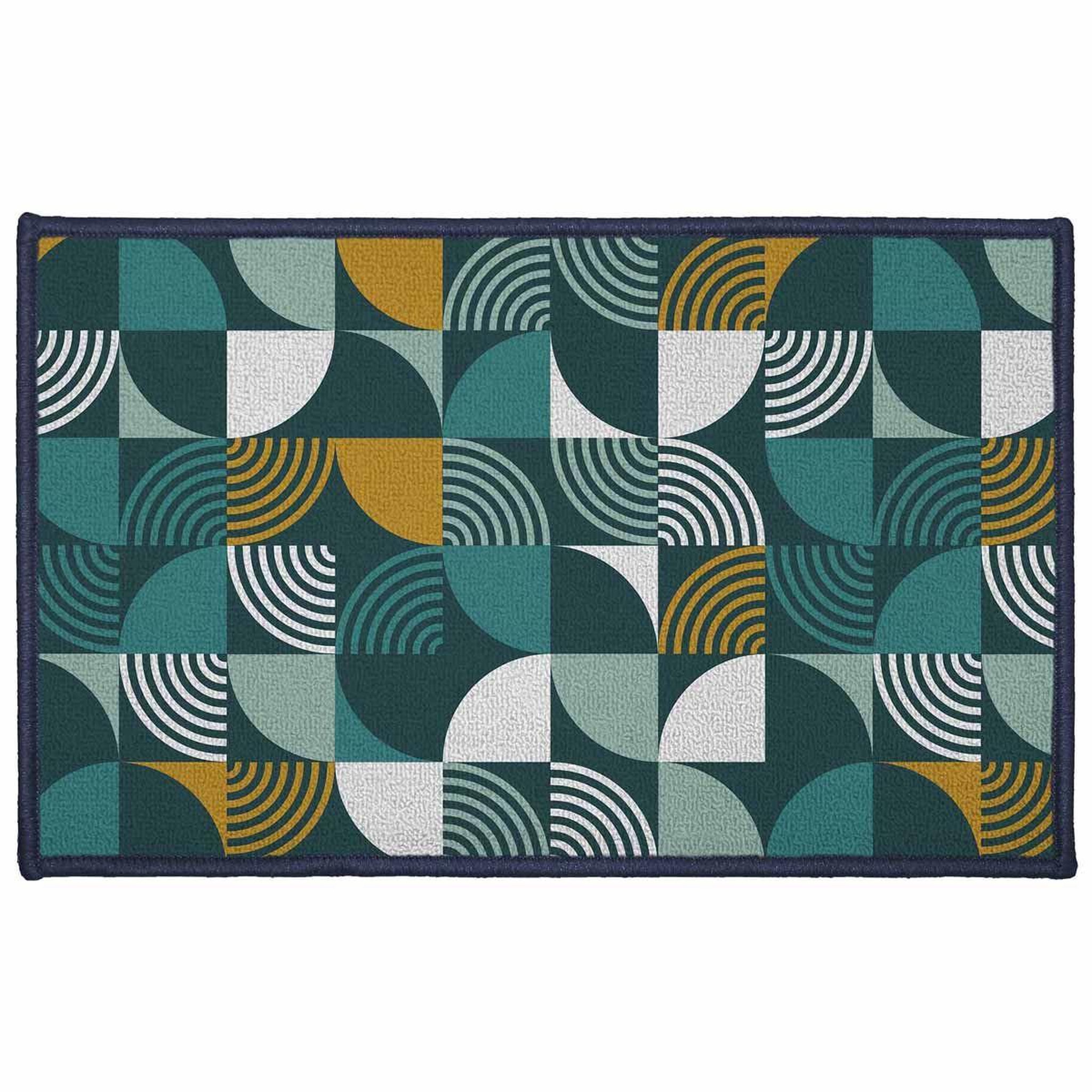 Voir la diapositive 1 : Douceur d'Intérieur Tapis déco imprimé  rythmo  50x80cm bleu