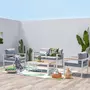CONCEPT USINE Salon de jardin bas 4 places blanc en aluminium MARINGO