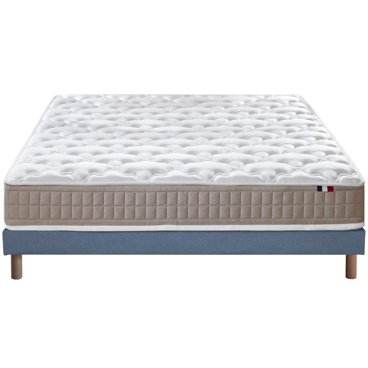IDLITERIE Ensemble matelas 100% latex 3 zones PURE avec sommier - confort français