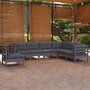 VIDAXL Salon de jardin 7 pcs avec coussins gris bois de pin solide