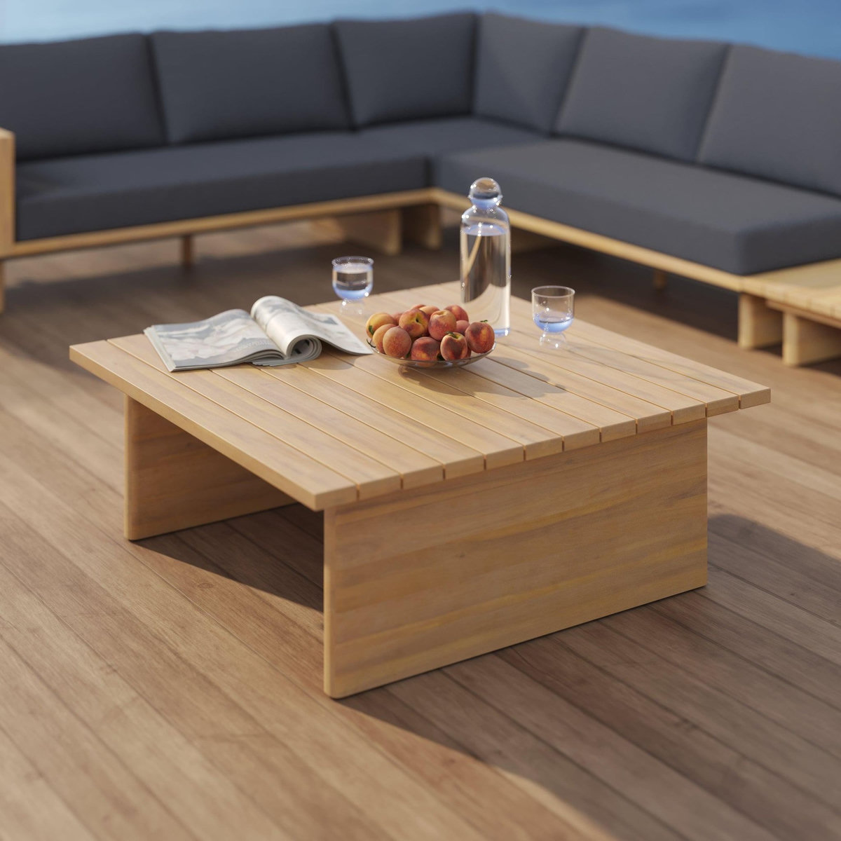 Rendez vous déco Table basse de jardin en bois d'acacia-Seya
