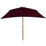 Voir la diapositive 3 : VIDAXL Parasol de jardin avec mat en bois rouge bordeaux 200x300 cm