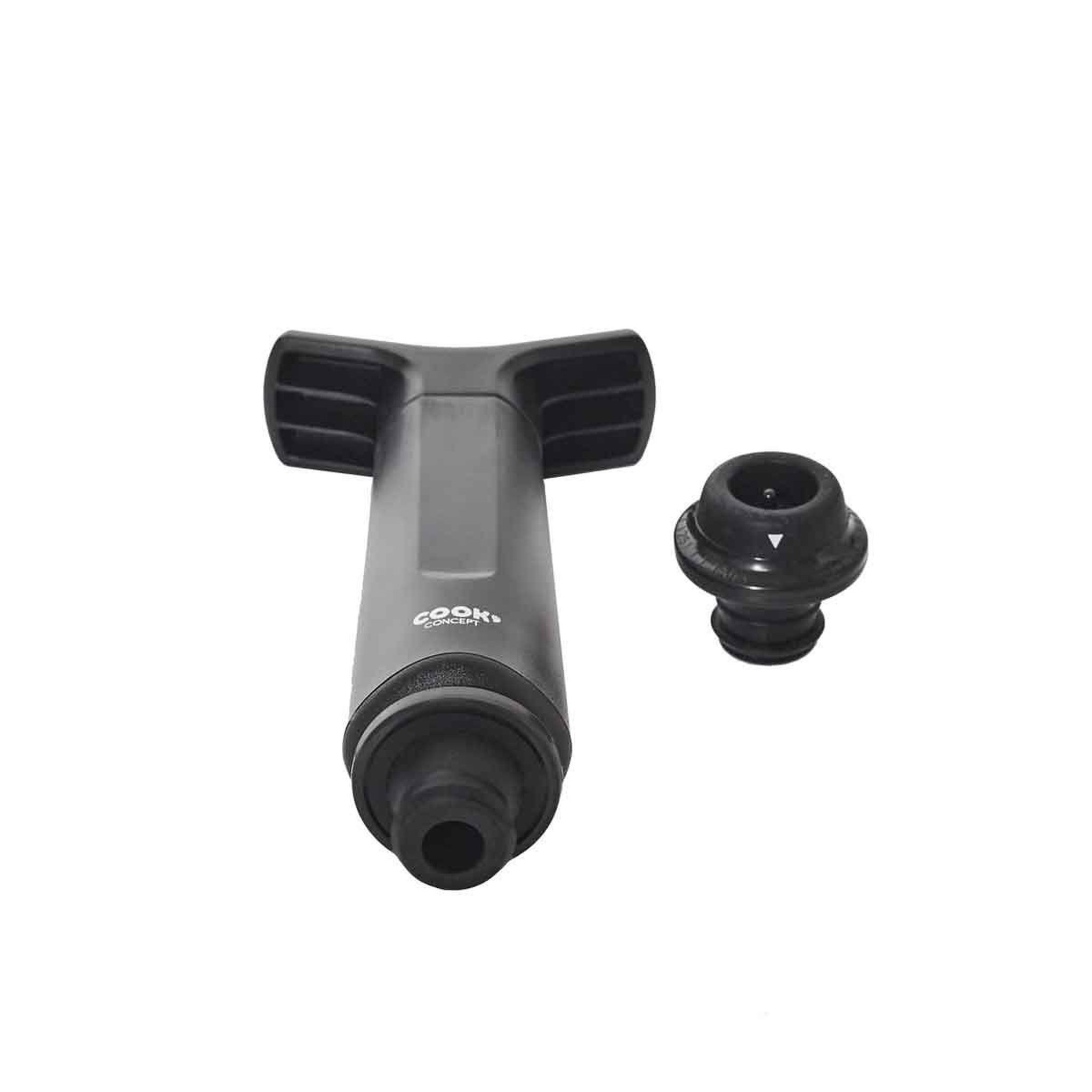 Voir la diapositive 3 : COOK CONCEPT Pompe à Vin Vide d'Air  2 Bouchons  16cm Noir
