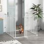 Voir la diapositive 2 : PAWHUT Barrière de sécurité parc enclos chien modulable pliable porte verrouillable intégrée 6 panneaux acier PP blanc