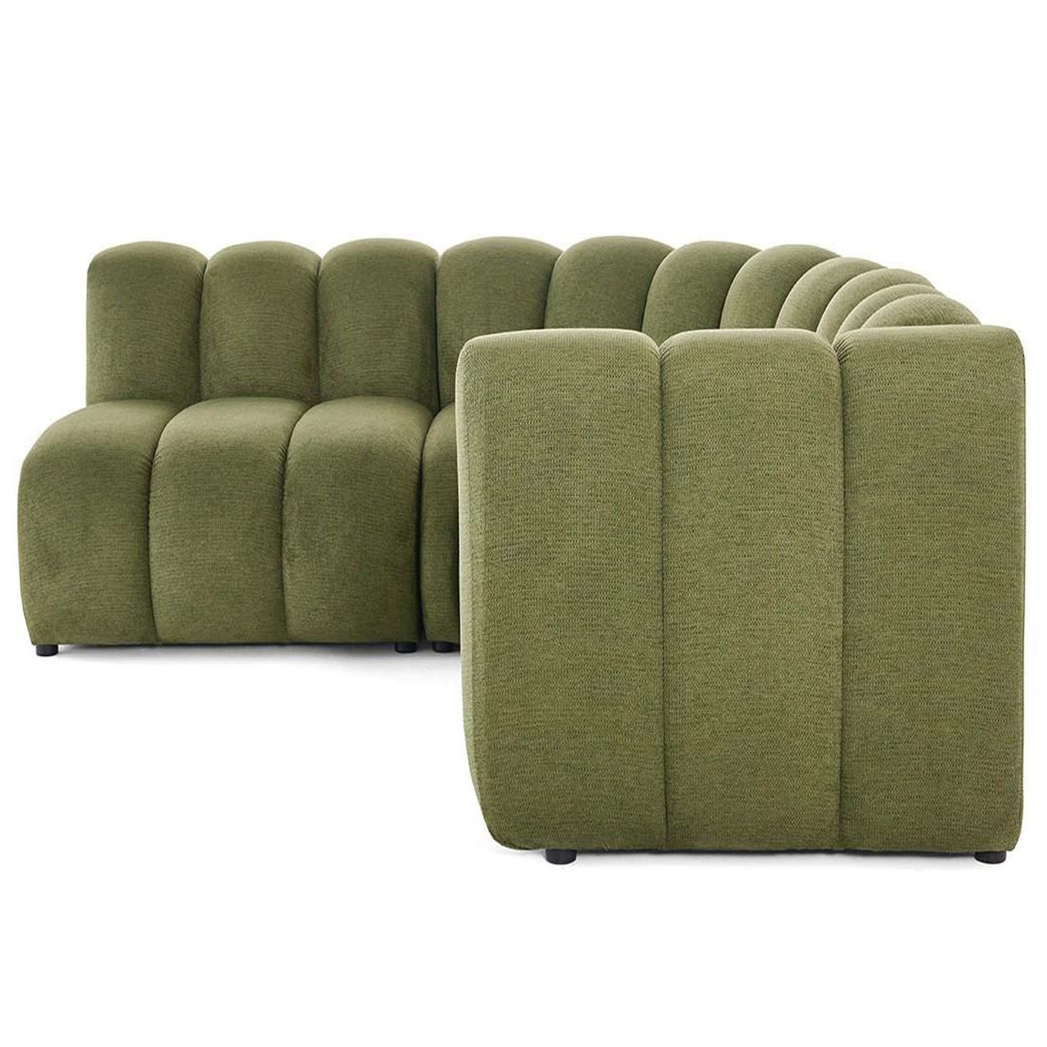 Voir la diapositive 6 : LISA DESIGN Debbie - canapé modulable d'angle gauche 4 places avec accoudoir en tissu texturé