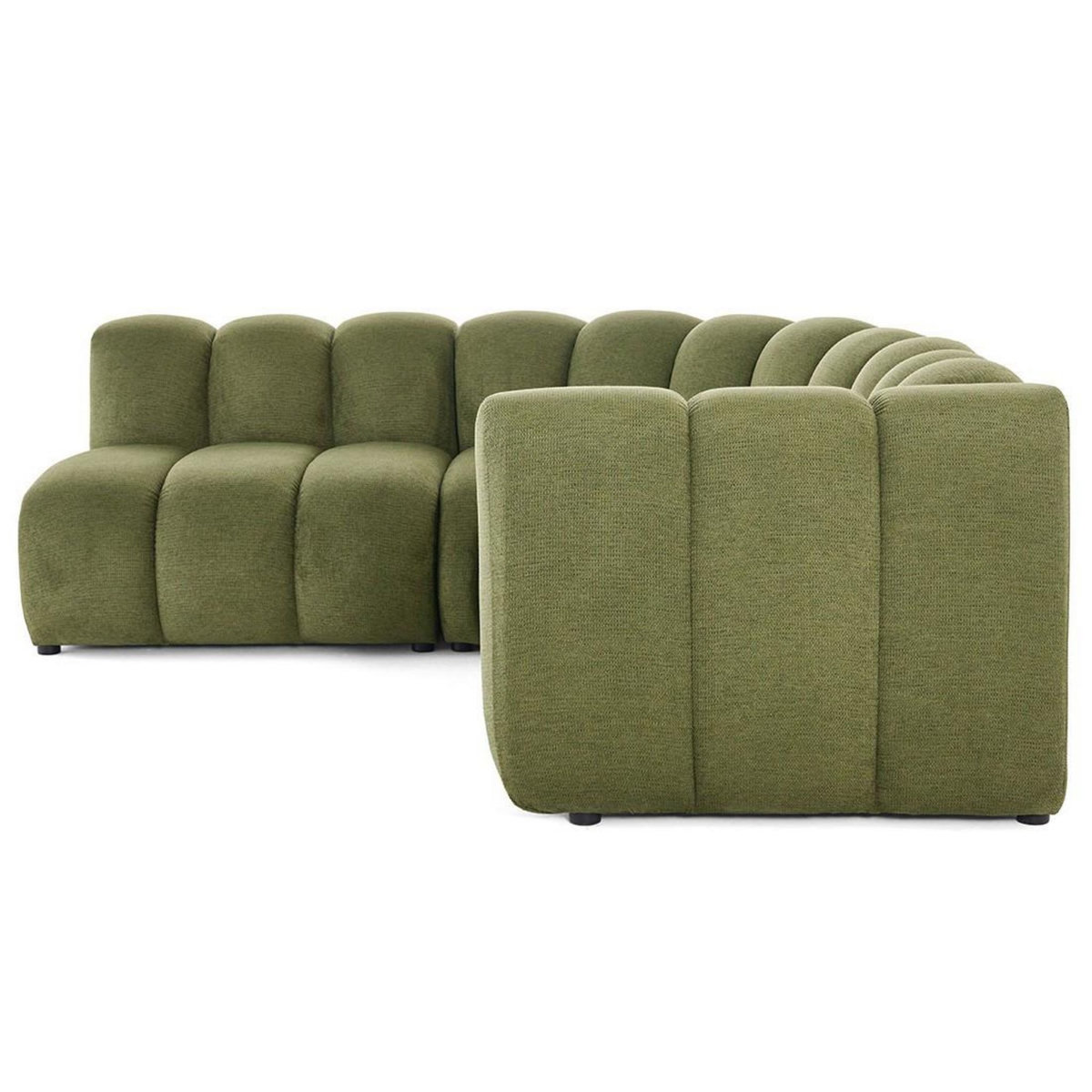 LISA DESIGN Debbie - canapé modulable d'angle gauche 4 places avec accoudoir en tissu texturé