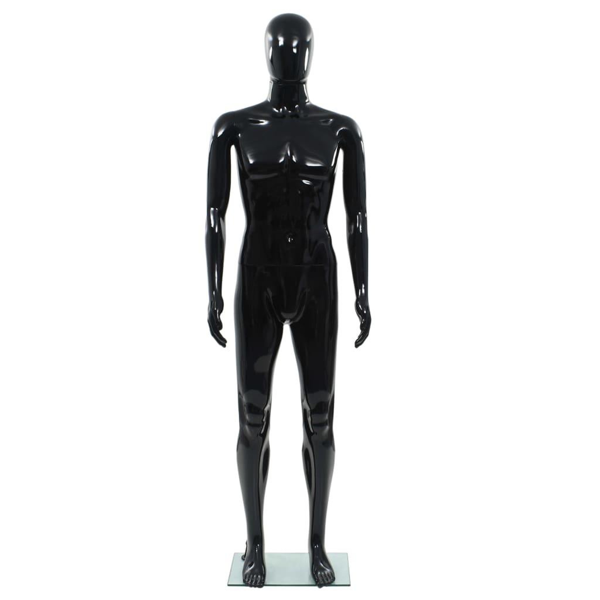 Voir la diapositive 2 : VIDAXL Mannequin homme corps complet base verre Noir brillant 185 cm