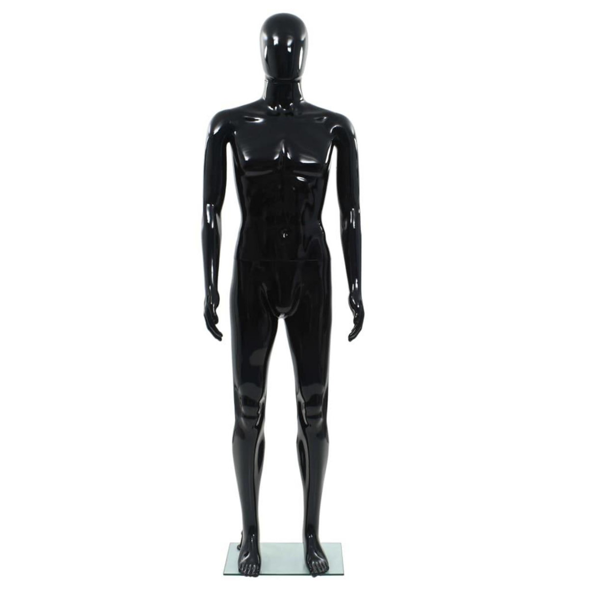 VIDAXL Mannequin homme corps complet base verre Noir brillant 185 cm