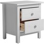 Voir la diapositive 2 : VS VENTA-STOCK Table Chevet 2 tiroirs Betty Blanc, Fabriqué en Bois de pin Massif
