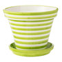 Voir la diapositive 1 : Paris Prix Pot Avec Soucoupe en Céramique  Granada Rayure  50cm Vert