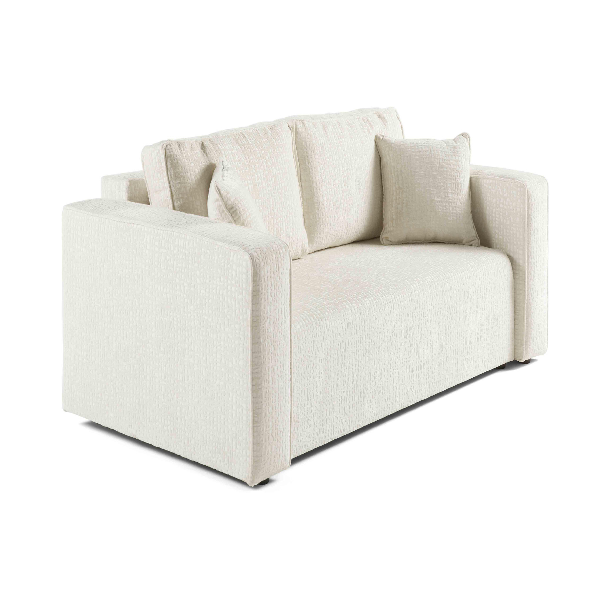 Voir la diapositive 3 : BEST MOBILIER Topaze - canapé droit 2 places - en tissu velours relief