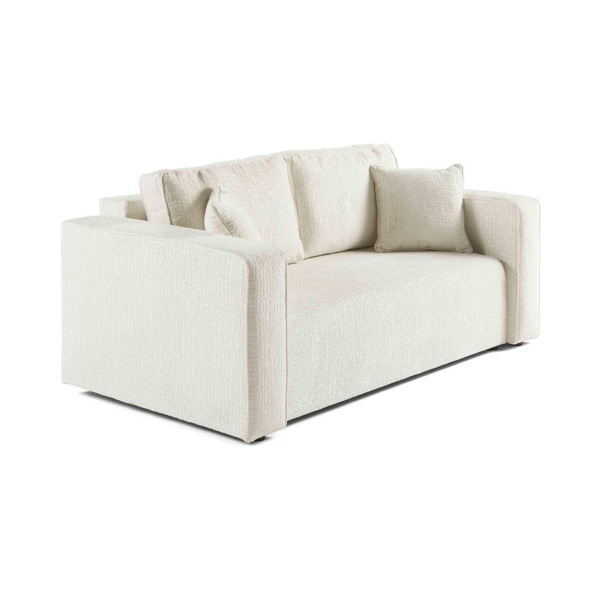 BEST MOBILIER Topaze - canapé droit 2 places - en tissu velours relief