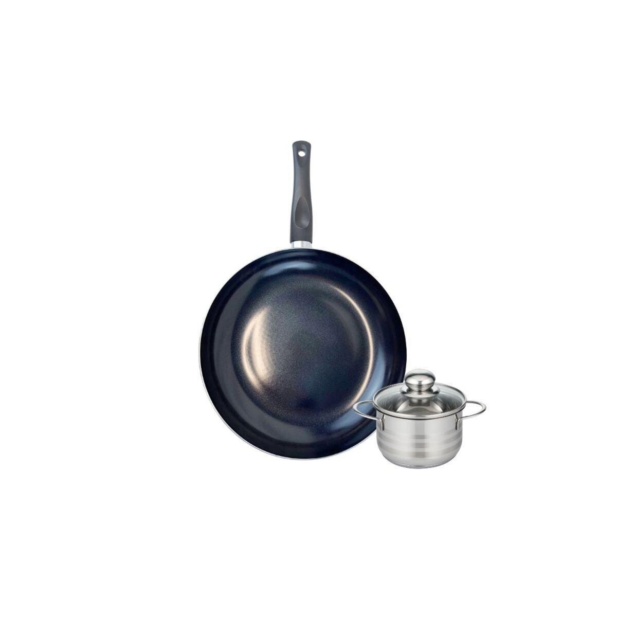 ELO Ensemble de 1 Poêle de cuisson 28 cm et 1 faitout 12 cm Elo Prima Brillant