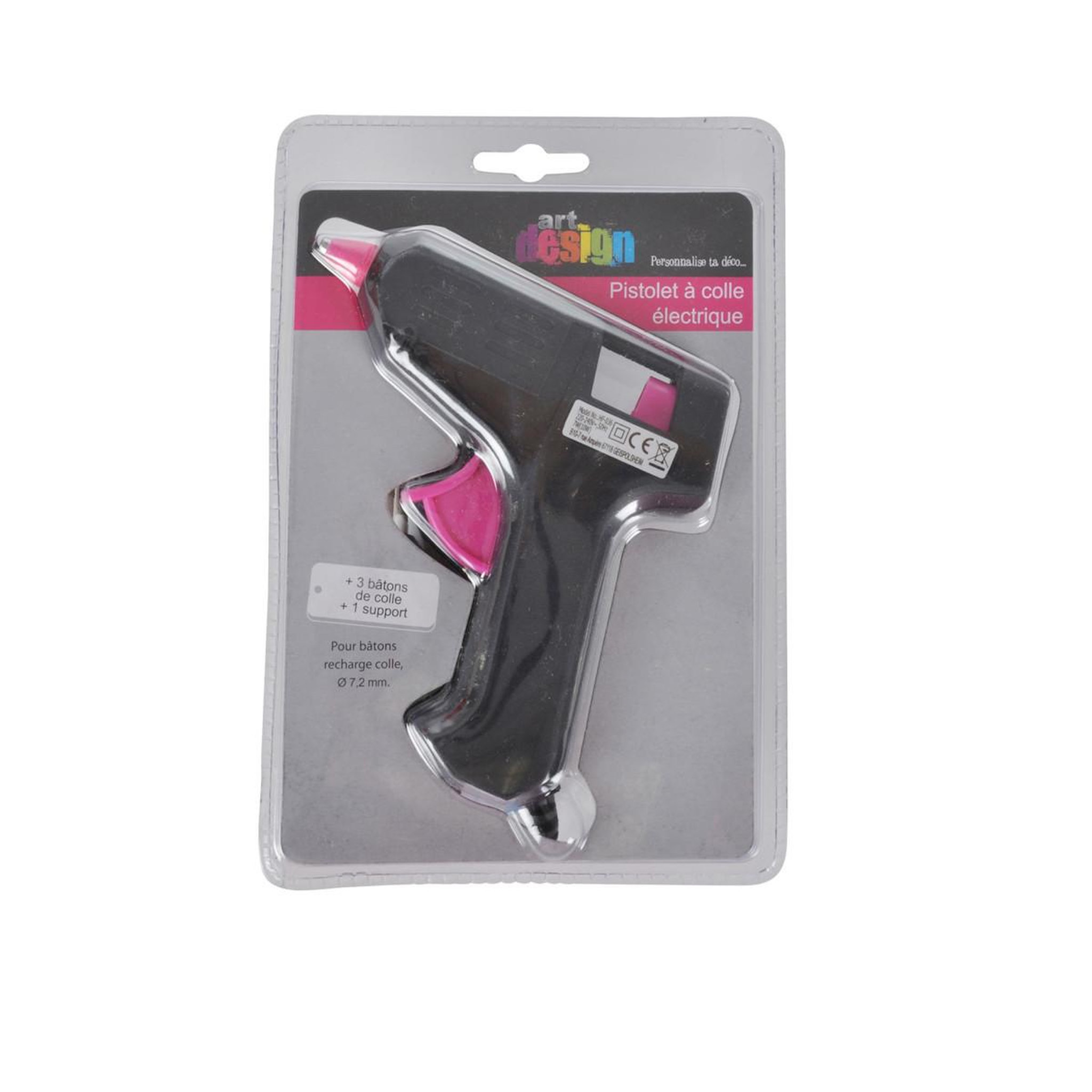 Voir la diapositive 2 : ARTDESIGN Pistolet à Colle  Électrique  20cm Noir