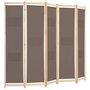 Voir la diapositive 3 : VIDAXL Cloison de separation 5 panneaux Marron 200 x 170 x 4 cm Tissu