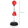 Voir la diapositive 3 : HOMCOM Punching ball sur pied réglable en hauteur 126-144 cm avec gants, pompe et base de lestage rouge