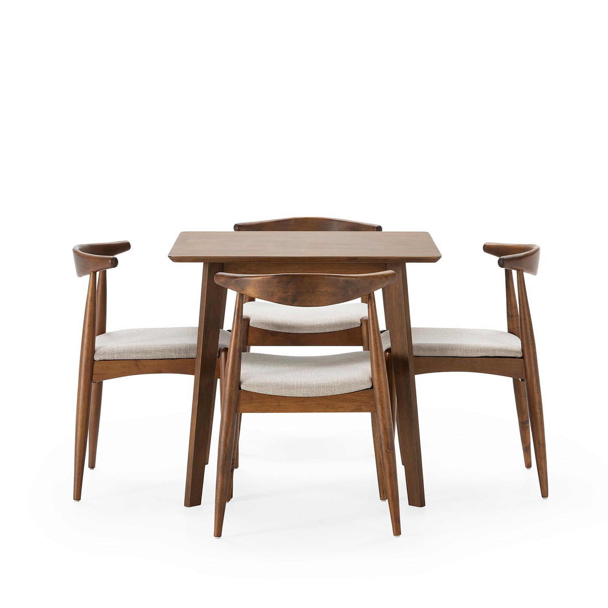 Voir la diapositive 3 : VS VENTA-STOCK Ensemble table 80x80 cm et 4 chaises de salle à manger Corzo Noyer