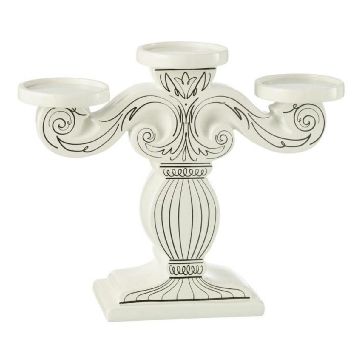 Paris Prix Chandelier 3 Branches  Dolomie  33cm Blanc