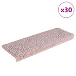 VIDAXL Tapis d'escalier 30 pcs 65x21x4 cm blanc et rose