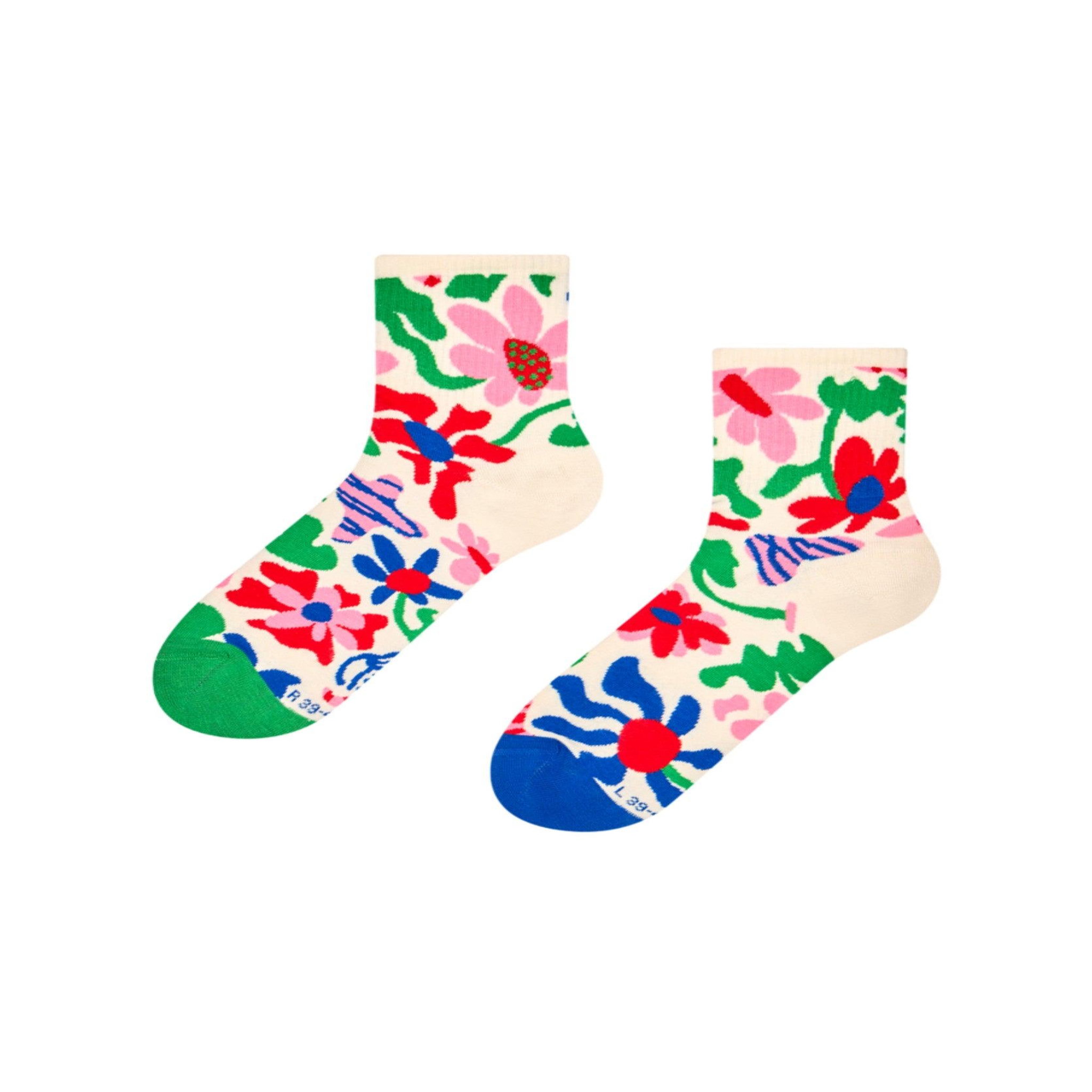 DEDOLES Chaussettes courtes fleurs excentriques. Coloris disponibles : Multicolore