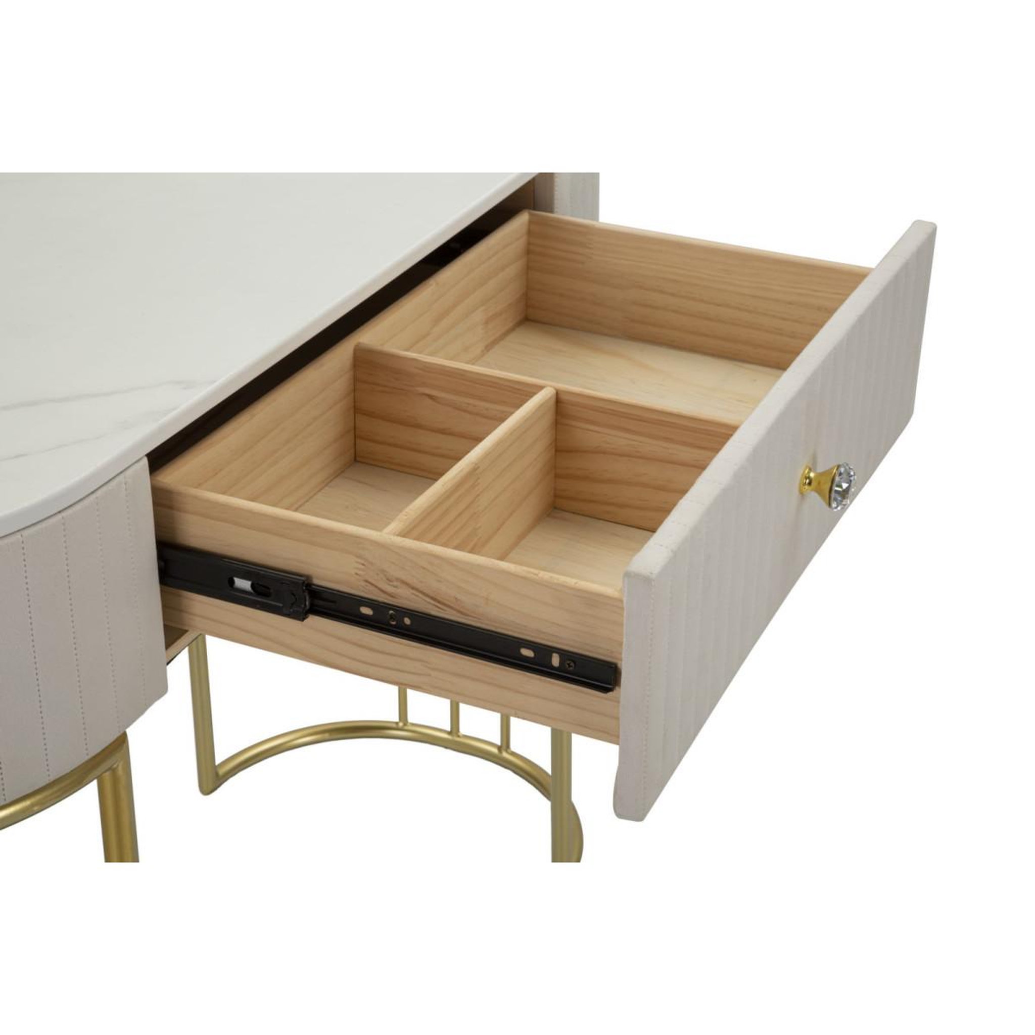 Voir la diapositive 6 : Paris Prix Console Design Effet Marbre  Montpellier  100cm Crème & Or