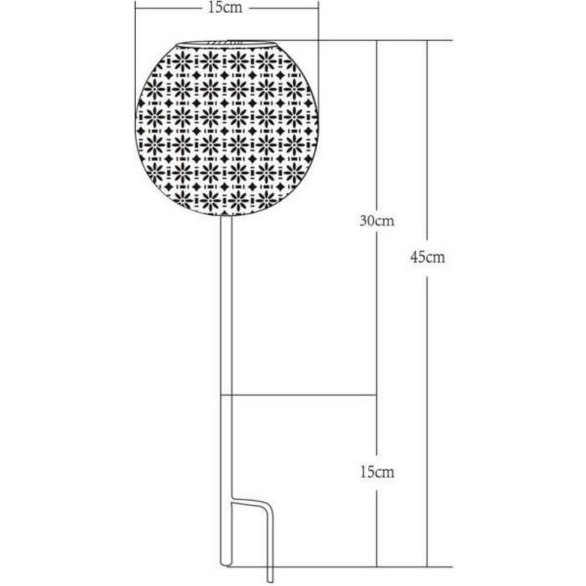 Galix Lampe solaire Galix Rétro Métal 15 x 45 cm Décoration
