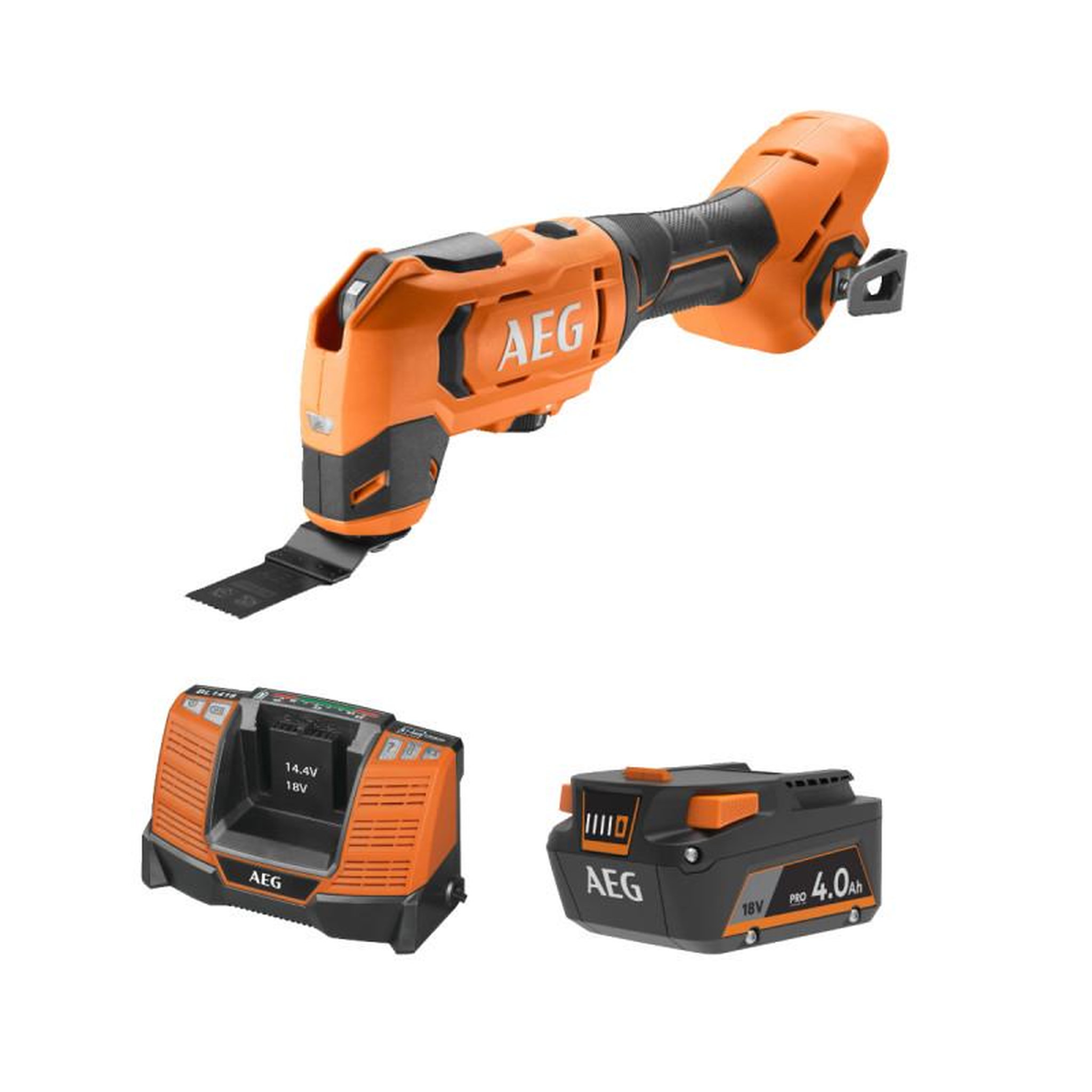 AEG Pack AEG 18V - Outil multifonctions Brushless - Batterie 4.0 Ah - Chargeur