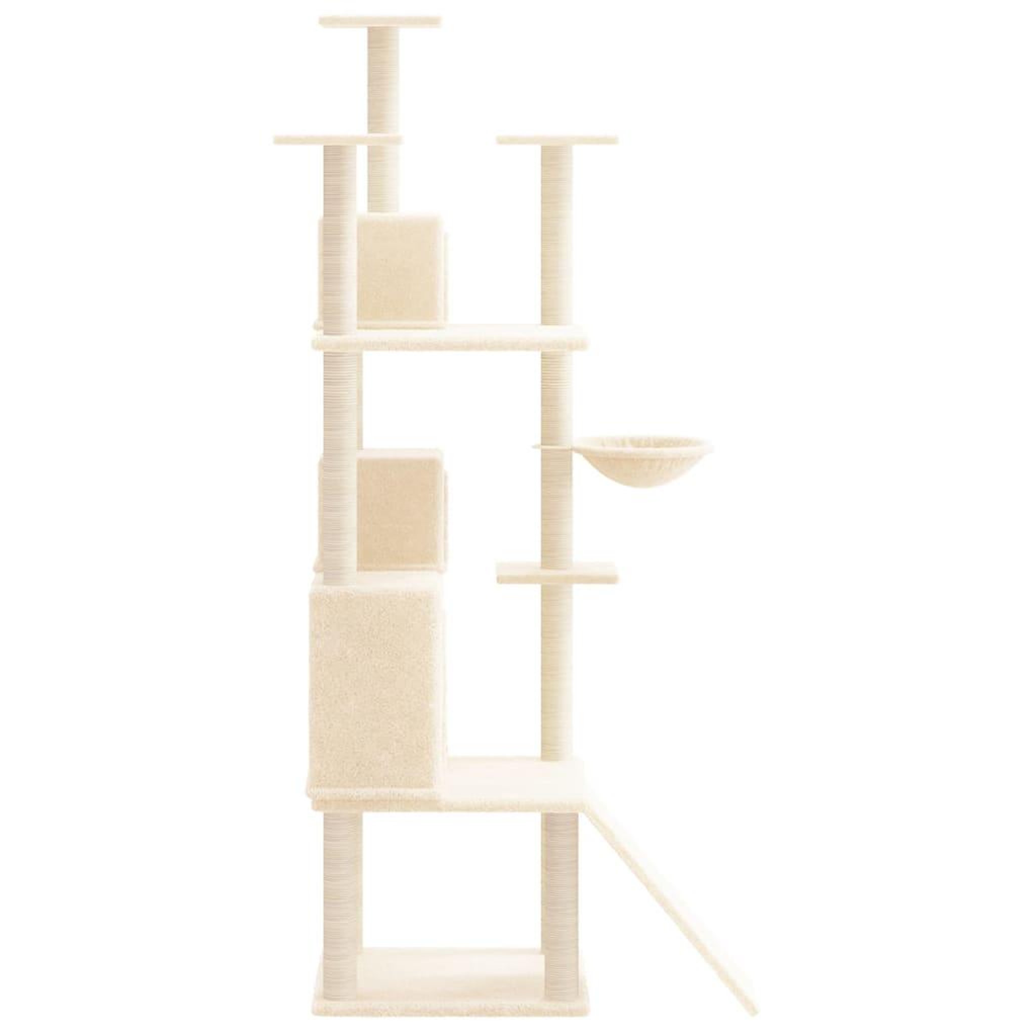 Voir la diapositive 4 : VIDAXL Arbre a chat avec griffoirs en sisal Creme 175 cm